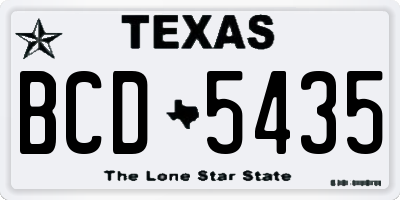 TX license plate BCD5435