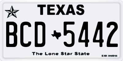 TX license plate BCD5442