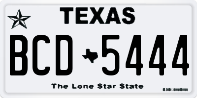 TX license plate BCD5444