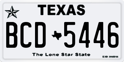 TX license plate BCD5446