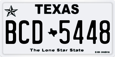 TX license plate BCD5448