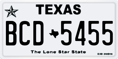 TX license plate BCD5455