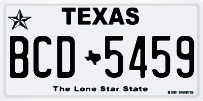 TX license plate BCD5459