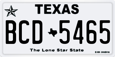 TX license plate BCD5465