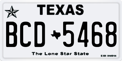 TX license plate BCD5468