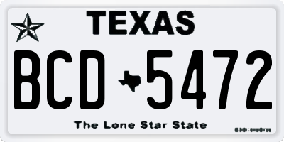 TX license plate BCD5472