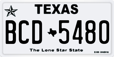 TX license plate BCD5480
