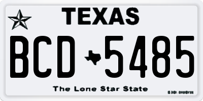 TX license plate BCD5485