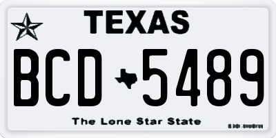TX license plate BCD5489