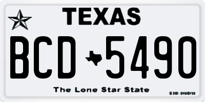 TX license plate BCD5490