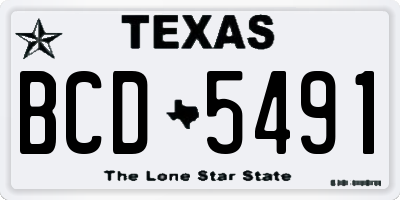 TX license plate BCD5491