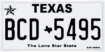 TX license plate BCD5495
