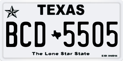 TX license plate BCD5505