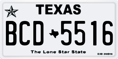 TX license plate BCD5516