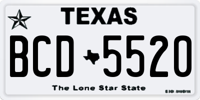 TX license plate BCD5520