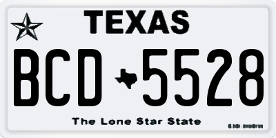 TX license plate BCD5528