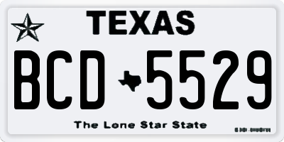 TX license plate BCD5529