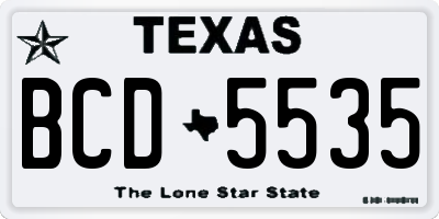 TX license plate BCD5535