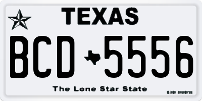 TX license plate BCD5556