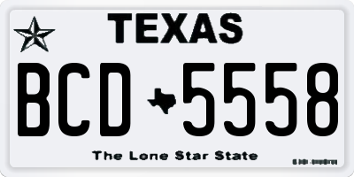 TX license plate BCD5558