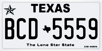 TX license plate BCD5559
