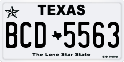 TX license plate BCD5563