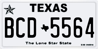 TX license plate BCD5564