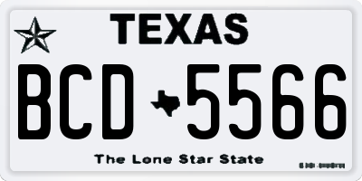 TX license plate BCD5566