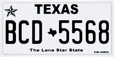 TX license plate BCD5568