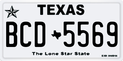 TX license plate BCD5569