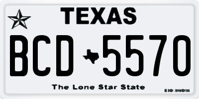 TX license plate BCD5570