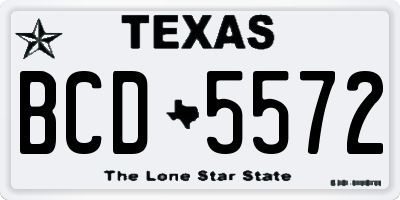 TX license plate BCD5572