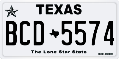 TX license plate BCD5574