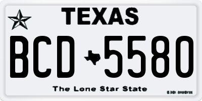 TX license plate BCD5580