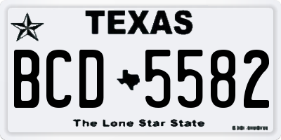 TX license plate BCD5582