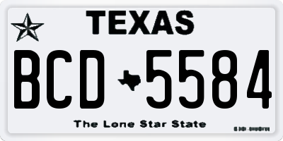 TX license plate BCD5584
