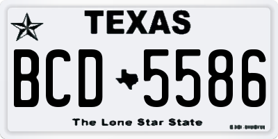 TX license plate BCD5586