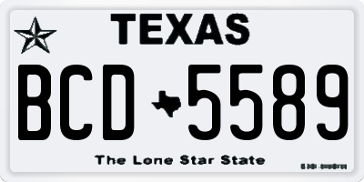 TX license plate BCD5589