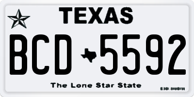 TX license plate BCD5592