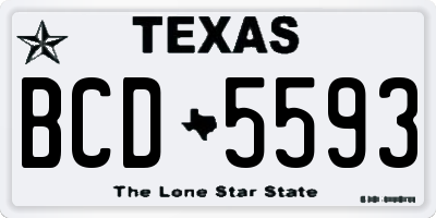 TX license plate BCD5593