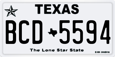 TX license plate BCD5594