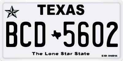 TX license plate BCD5602