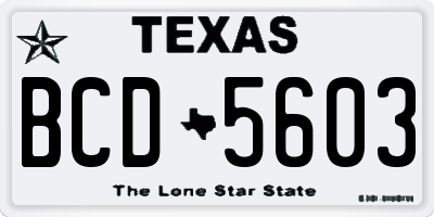 TX license plate BCD5603