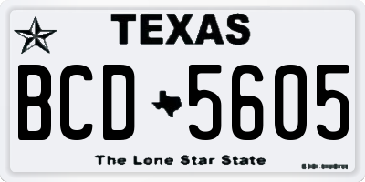 TX license plate BCD5605