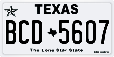 TX license plate BCD5607