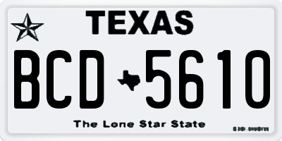 TX license plate BCD5610