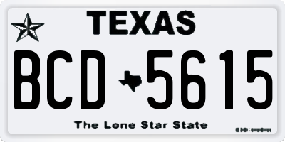 TX license plate BCD5615