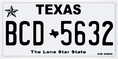 TX license plate BCD5632