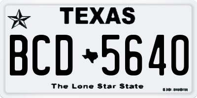 TX license plate BCD5640