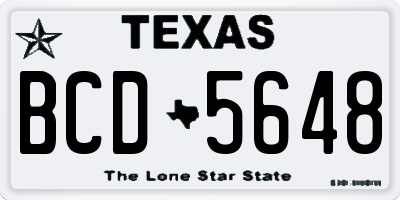 TX license plate BCD5648